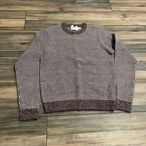 Topman Brown and White Crewneck Sweater